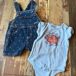 Carhart baby girls overalls set 12 months
